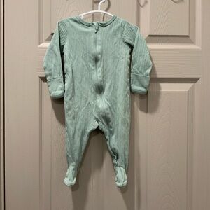 Milieu Green Wonder Nation 3-6M Unisex Zip Front Footie Pajama